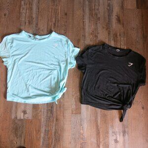 Gymshark Asymmetrical Side Tie Essential Athletic T-Shirts 2 Bundle